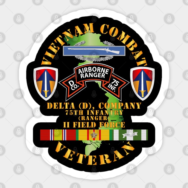 Vietnam Combat Vet - D Co 75th Infantry (Ranger) - II Field Force SSI Sticker by twix123844